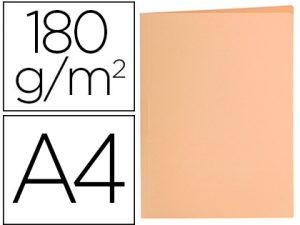 SOUS-CHEMISE LIDERPAPEL PAPIER CARTONNE 180G/M2       310X230MM DOCUMENT A4 COLORIS ORANGE PASTEL