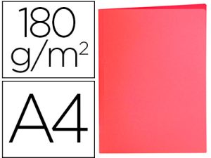 SOUS-CHEMISE LIDERPAPEL PAPIER CARTONNE 180G/M2       310X230MM DOCUMENT A4 COLORIS ROUGE PASTEL