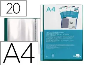 PROTEGE-DOCS LIDERPAPEL KANGOUROU PERSONNALISABLE POLYPRO 20 POCHETTES FIXES A4 210X297MM VERT TRANSLUCIDE