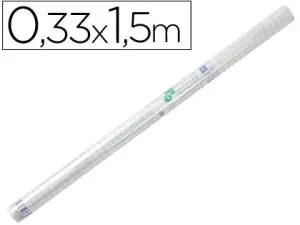 COUVRE-LIVRES LIDERPAPEL ADHÉSIF REPOSITIONNABLE 0.33X1.50M ROULEAU PLASTIQUE 50 MICRONS