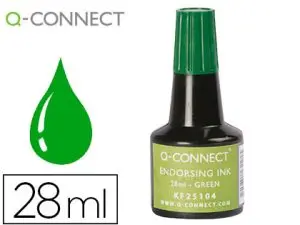 ENCRE À TAMPONS Q-CONNECT POUR FEUTRE OU MOUSSE COLORIS VERT FLACON 28ML