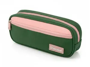 TROUSSE LIDERPAPEL DUO 2 FERMETURES ECLAIR AVEC POCHE A L'AVANT COLORIS VERT MILITAIRE 220X90X50MM