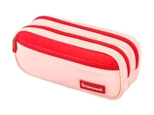 TROUSSE LIDERPAPEL DUO 3 FERMETURES ECLAIR AVEC POCHE  A L'AVANT COLORIS ROSE        220X90X70MM