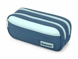TROUSSE LIDERPAPEL DUO 3 FERMETURES ECLAIR AVEC POCHE A L'AVANT COLORIS BLEU FONCE 220X90X70MM