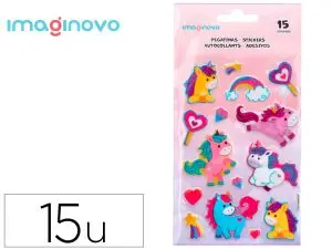 AUTOCOLLANTS IMAGINOVO LICORNES MAGIC DREAMS         PAILLETTES 190X105 MM SOUS    BLISTER