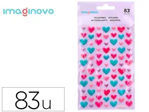 AUTOCOLLANTS IMAGINOVO COEURS MAGIC DREAMS EN RELIEF 190X105 MM SOUS BLISTER