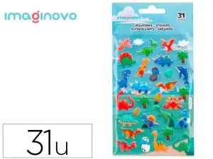 AUTOCOLLANTS IMAGINOVO KIDS DINOSAURES EN MOUSSE EVA      190X105 MM SOUS BLISTER