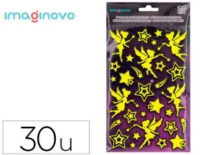 AUTOCOLLANTS IMAGINOVO LUMINEUX FEES EN RELIF        190X105 MM SOUS BLISTER