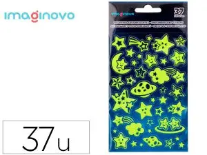 AUTOCOLLANTS IMAGINOVO LUMINEUX ETOILES EN RELIF     190X105 MM SOUS BLISTER