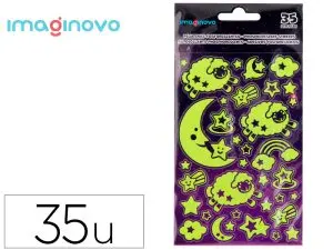 AUTOCOLLANTS IMAGINOVO LUMINEUX LUNE EN RELIF        250X145 MM SOUS BLISTER