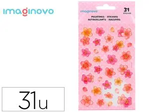 AUTOCOLLANTS IMAGINOVO FLEURS ROSES EN PAPIER 190X104 MM SOUS BLISTER