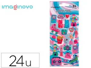 AUTOCOLANTS IMAGINOVO DESIGNS ASSORTIS HOBBIES BRILLANTS 214X100 MM SOUS BLISTER