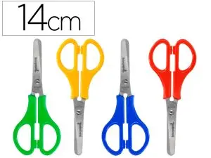 CISEAUX LIDERPAPEL 5/8 ANS ÉCONOMIQUE LAMES ACIER INOXYDABLE POINTE ARRONDIE ANTI-COUPE 140MM POCHETTE