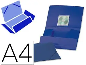 CHEMISE LIDERPAPEL POLYPROPYLÈNE DOS FLEXIBLE A4 210X297MM 4/10E 3 RABATS ÉLASTIQUE 100F COLORIS BLEU OPAQUE