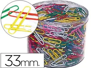 TROMBONE NICKELE LIDERPAPEL 33MM COLORIS ASSORTIS BOITE DE  1000 UNITES