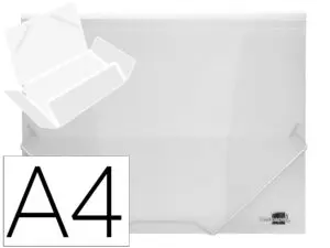 CHEMISE LIDERPAPEL POLYPROPYLÈNE DOS FLEXIBLE A4 210X297MM 4/10E 3 RABATS ÉLASTIQUE 100F COLORIS TRANSPARENT