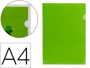POCHETTE COIN LIDERPAPEL POLYPROPYLÈNE 180 MICRONS A4 210X297MM CAPACITÉ 20F COLORIS VERT TRANSPARENT