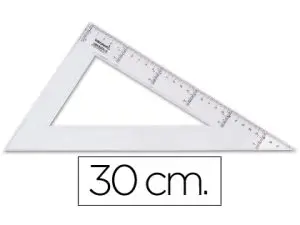 ÉQUERRE LIDERPAPEL 60 DEGRÉS 30CM BISEAUTÉE GRADUÉE ÉCHELLE MILLIMÈTRES TRANSPARENTE ÉCONOMIQUE