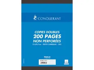 COPIE DOUBLE CONQUÉRANT SEPT A4 210X297MM 200P 70G 5X5MM NON PERFORÉES