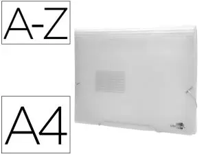 TRIEUR LIDERPAPEL POLYPROPYLÈNE A4 210X297MM 700 MICRONS 13 COMPARTIMENTS FERMETURE ÉLASTIQUE TRANSPARENT