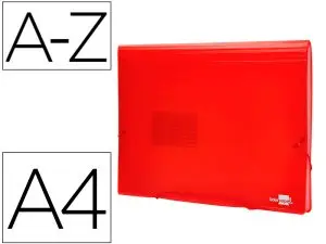 TRIEUR LIDERPAPEL POLYPROPYLÈNE A4 210X297MM 700 MICRONS 13 COMPARTIMENTS FERMETURE ÉLASTIQUE TRANSLUCIDE COLORIS ROUGE