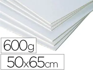 CARTON ENTRECOLLÉ CLAIREFONTAINE MI-FIN 50X65CM 600G RECTO BLANC VERSO GRIS