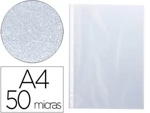 POCHETTE Q-CONNECT POLYPROPYLÈNE GRAINÉ 5/100E PERFORÉE ANTISTATIQUE A4 210X297MM BOÎTE 100 UNITÉS