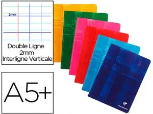 CAHIER PIQUÉ CLAIREFONTAINE ÉCRITURE POUR ENFANTS A5+ 17X22CM 32 PAGES 90G DOUBLE LIGNE 2MM MARGE