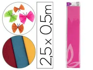 PAPIER CRÉPON LIDERPAPEL 34G/M2 50CMX2.5M UNICOLORE ROSE