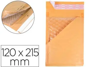 POCHETTE BULLES D'AIR Q-CONNECT 120X215MM 82G KRAFT MATELASSE RABAT DROIT AUTO-ADHESIVE SANS FENETRE