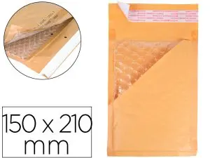 POCHETTE BULLES D'AIR Q-CONNECT 150X210MM 82G KRAFT MATELASSE RABAT DROIT         AUTO-ADHESIVE SANS FENETRE