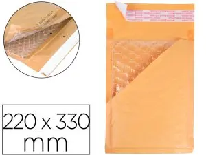 POCHETTE BULLES D'AIR Q-CONNECT 220X330MM 82G KRAFT MATELASSE RABAT DROIT AUTO-ADHESIVE SANS FENETRE