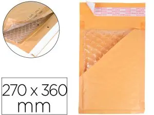 POCHETTE BULLES D'AIR Q-CONNECT 270X360MM 82G KRAFT MATELASSE RABAT DROIT AUTO-ADHESIVE SANS FENETRE