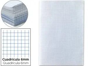 PAPIER ÉCRITURE LIDERPAPEL 31X42.8CM OUVERT COPIE DOUBLE 60G/M2 QUADRILLAGE 6MM COLORIS BLANC PAQUET 250F