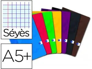 CAHIER PIQUÉ OXFORD COUVERTURE PELLICULÉE LAVABLE A5+ 17X22CM 60 PAGES 90G SÉYÈS