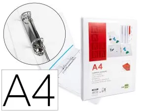 CLASSEUR KANGOUROU LIDERPAPEL 2 ANNEAUX 16MM 283X320MM DOCUMENT A4 PLASTIQUE DOS 28MM COLORIS BLANC