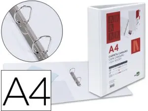 CLASSEUR KANGOUROU LIDERPAPEL 2 ANNEAUX 40MM 283X320MM DOCUMENT A4 PLASTIQUE DOS 68MM COLORIS BLANC