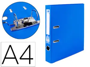 CLASSEUR LEVIER LIDERPAPEL A4 DOCUMENTA CARTON REMBORDÉ 1,9MM DOS 52MM RADO MÉTALLIQUE COLORIS BLEU