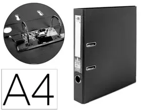 CLASSEUR LEVIER LIDERPAPEL A4 DOCUMENTA CARTON REMBORDÉ 1,9MM DOS 52MM RADO MÉTALLIQUE COLORIS NOIR