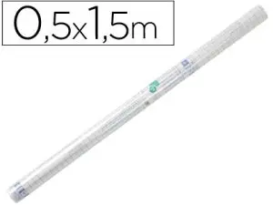 COUVRE-LIVRES LIDERPAPEL ADHÉSIF REPOSITIONNABLE 0.5X1.50M ROULEAU PLASTIQUE 80 MICRONS