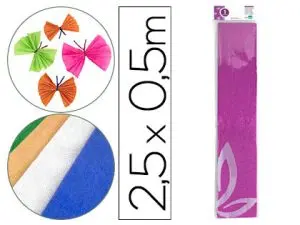 PAPIER CRÉPON LIDERPAPEL 34G/M2 50CMX2.5M UNICOLORE ROSE MÉTALLISÉ