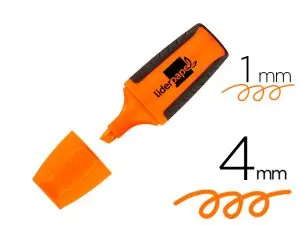SURLIGNEUR LIDERPAPEL FLUORESCENT MINI TRACÉ 1/4MM POINTE BISEAUTÉE GRIP CAOUTCHOUC COLORIS ORANGE