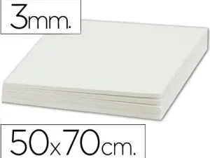 CARTON ENTRECOLLE LIDERPAPEL 50X70CM EPAISSEUR 3MM UNICOLORE BLANC