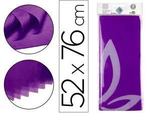 PAPIER DE SOIE LIDERPAPEL 52X76CM 18G/M2 UNICOLORE VIOLET SACHET 5F