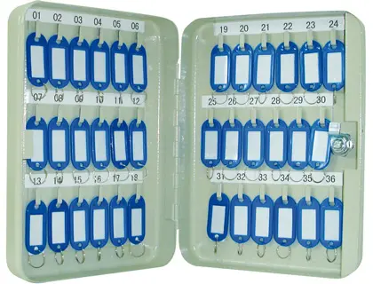 ARMOIRE À CLÉS Q-CONNECT 36 CLÉS ACIER RÉSISTANT ÉPAISSEUR 0.8CM INCLUS 2 CLÉS PORTE-CLÉS ACCESSOIRES 250X180X60MM