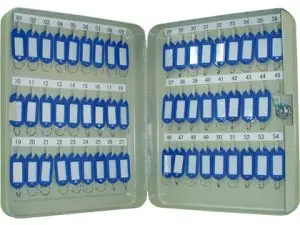 ARMOIRE À CLÉS Q-CONNECT 54 CLÉS ACIER RÉSISTANT ÉPAISSEUR 0.8CM INCLUS 2 CLÉS PORTE-CLÉS ACCESSOIRES 300X240X60MM