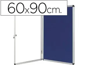 VITRINE AFFICHAGE Q-CONNECT CADRE ALUMINIUM INTÉRIEUR FOND FEUTRINE SERRURE PORTE MÉTHACRYLATE 9 FEUILLES A4 60X90CM