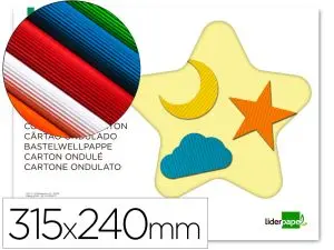 CARTON ONDULÉ LIDERPAPEL A4+ 24X31,5CM 160G/M2 COLORIS ASSORTIS BLOC 10F