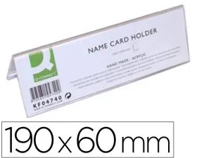 CHEVALET Q-CONNECT PORTE-NOMS MÉTHACRYLATE IDÉAL SYSTÈME IDENTIFICATION 190X60MM