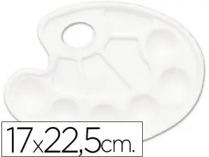 PALETTE DE MELANGE LIDERPAPEL PLASTIQUE OVALE 10 TROUS DROITIER 17X22,5CM